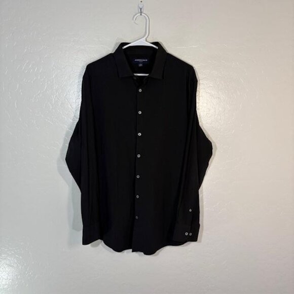 Mizzen+Main Shirt Mens Large Black Leeward Performance Dress Wrinkle Resistant - Picture 1 of 7
